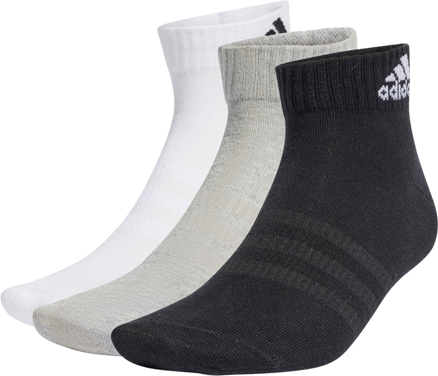 Комплект носков мужских Adidas T SPW ANK 3P черный/серый/белый XL Китай черный,  серый,  белый, размер 45,  46,  47