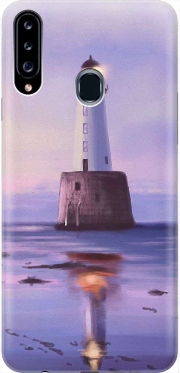 

Силиконовый чехол на Samsung Galaxy A20s с принтом "Маяк", Синий;фиолетовый, 1968