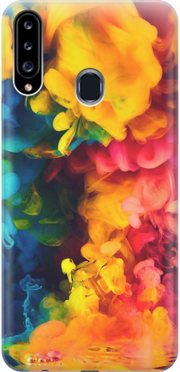 

Силиконовый чехол на Samsung Galaxy A20s с принтом "Красочное буйство", Желтый;розовый, 1532