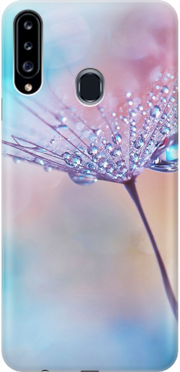 

Силиконовый чехол на Samsung Galaxy A20s "Капелька на одуванчике", Голубой;розовый, 1532