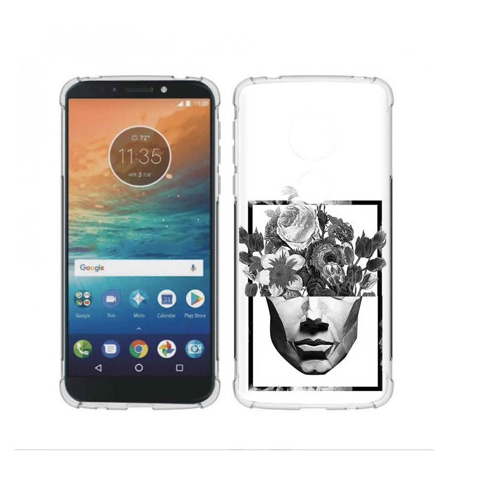 

Чехол MyPads Tocco для Motorola Moto G4 Play черно белая ваза в абстракции, Прозрачный, Tocco
