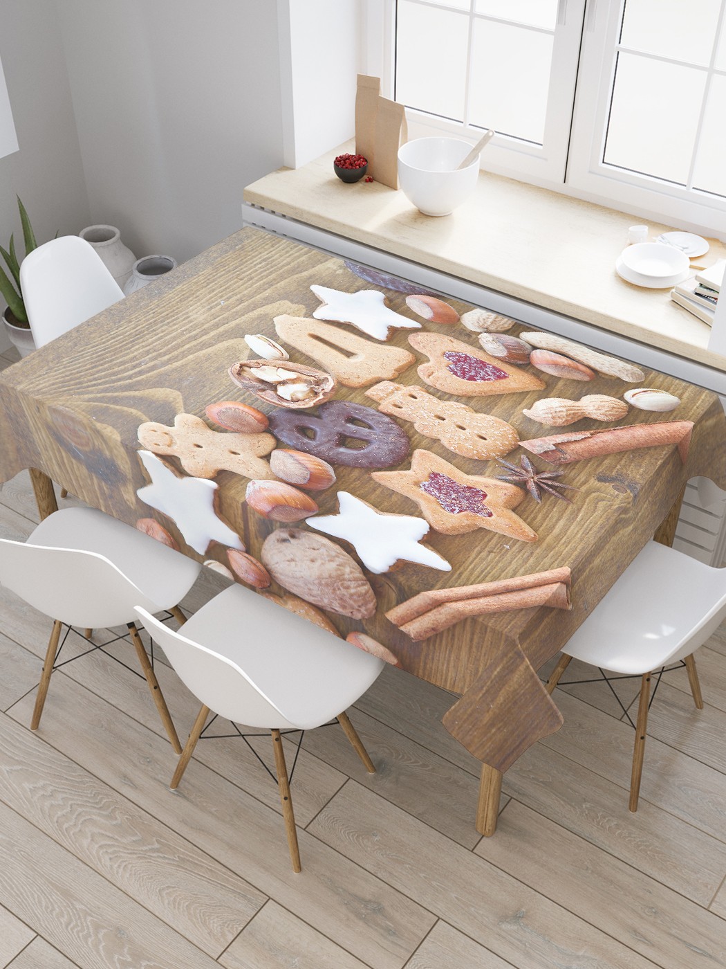 

Скатерть прямоугольная JoyArty "Рождественские сладости" из сатена, 120x145 см, Красный, Рождественские сладости