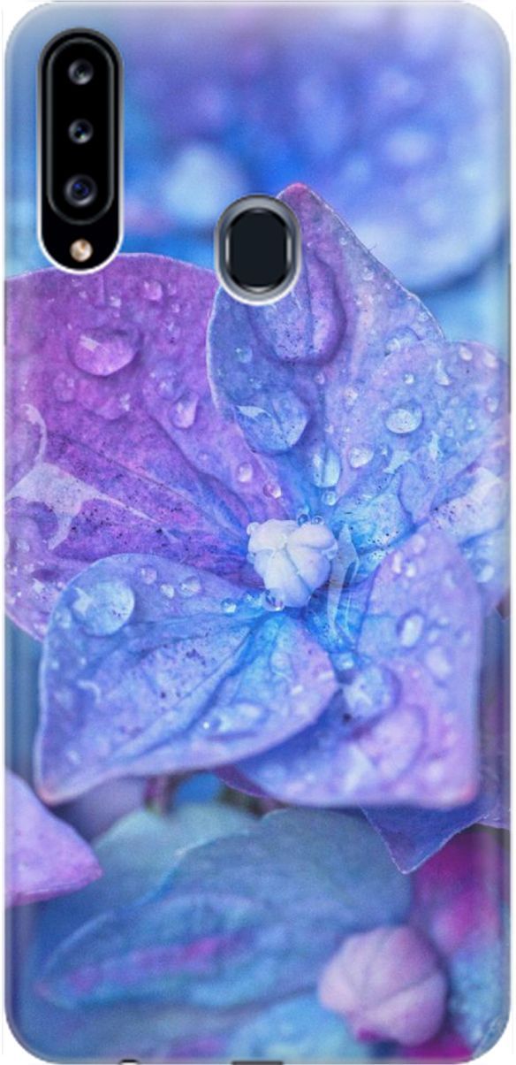 

Силиконовый чехол на Samsung Galaxy A20s с принтом "Голубой цветочек", 1532