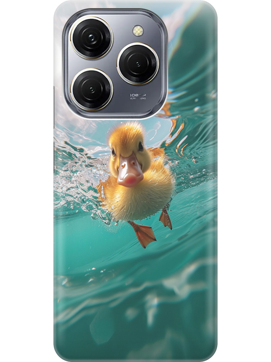 

Силиконовый чехол на Tecno Spark 20 Pro с принтом "Подводный утенок", Прозрачный;голубой;желтый, 779829012