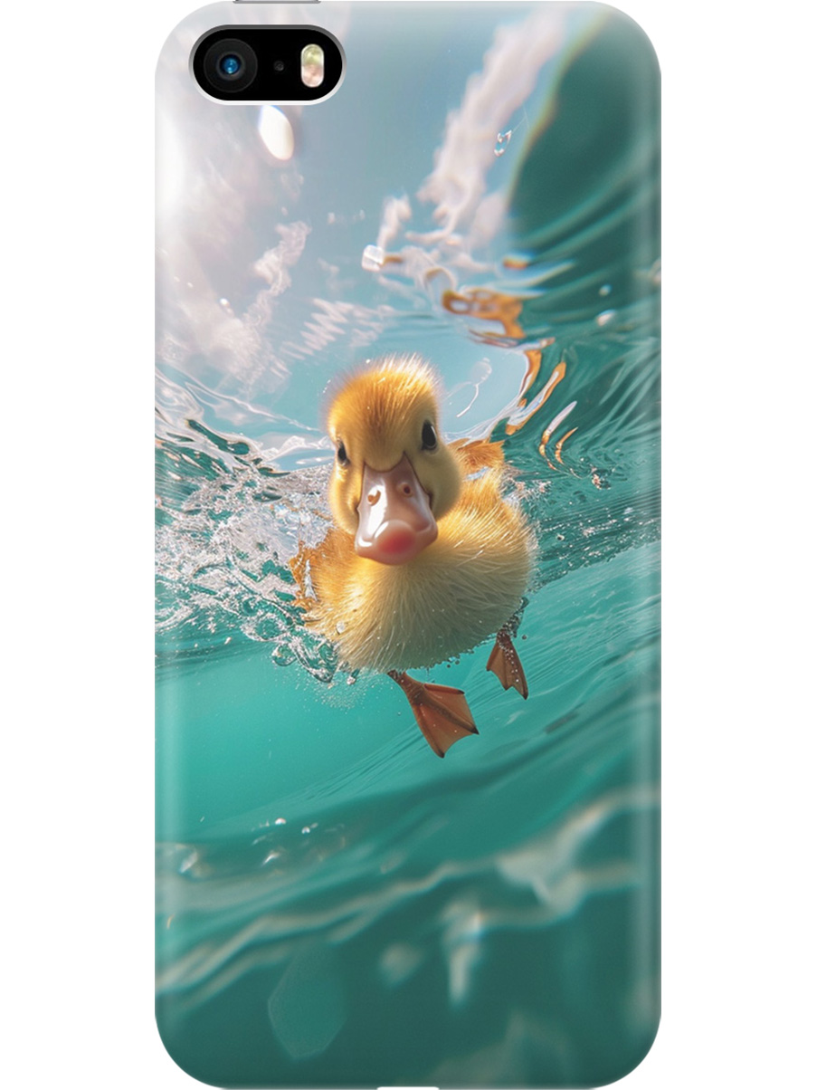

Силиконовый чехол на Apple iPhone SE / 5s / 5 с принтом "Подводный утенок", Прозрачный;голубой;желтый, 713830212