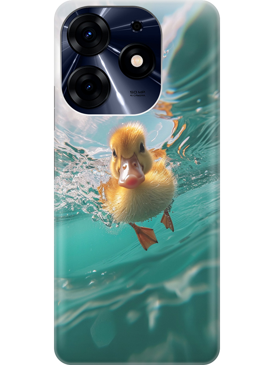

Силиконовый чехол на Tecno Spark 10 Pro с принтом "Подводный утенок", Прозрачный;голубой;желтый, 768742612