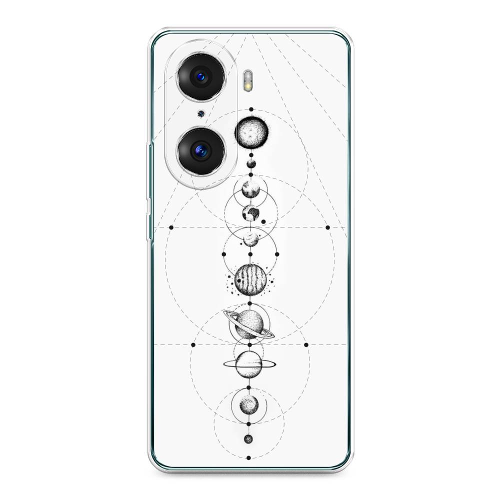 

Чехол на Honor 60 Pro "Парад планет", Серый, 6106750-2