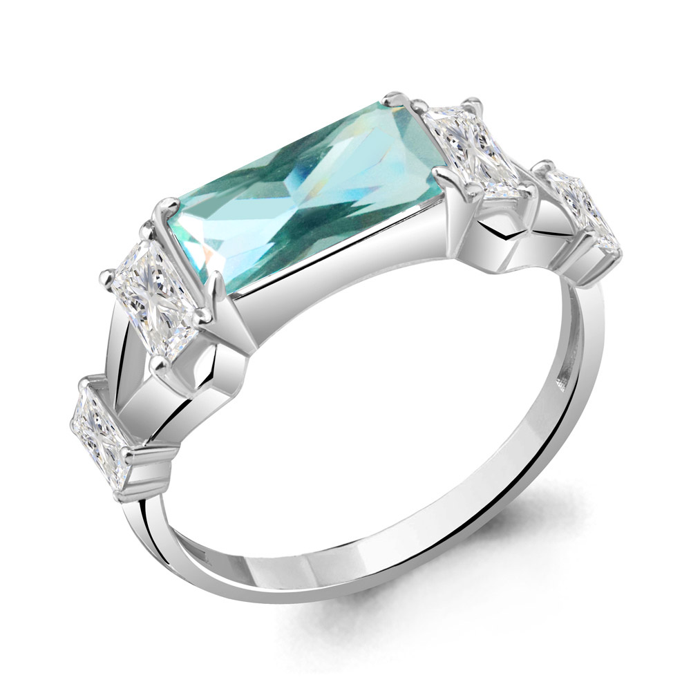 

Кольцо из серебра с фианитом Aquamarine Aquamarine 6956788_925_р р. 17,5, 6956788_925_р