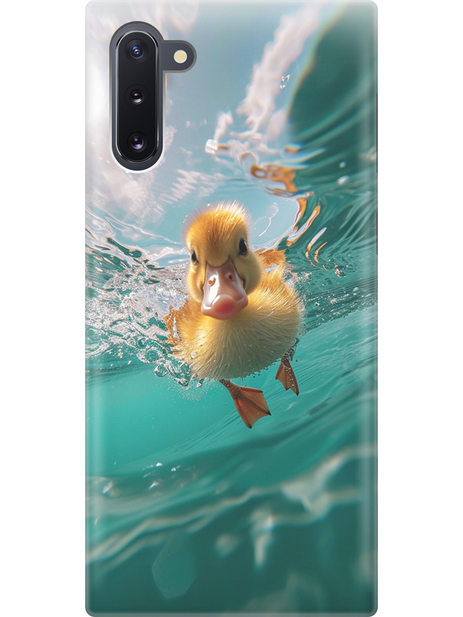 

Силиконовый чехол на Samsung Galaxy Note 10 с принтом "Подводный утенок", Прозрачный;голубой;желтый, 721799212