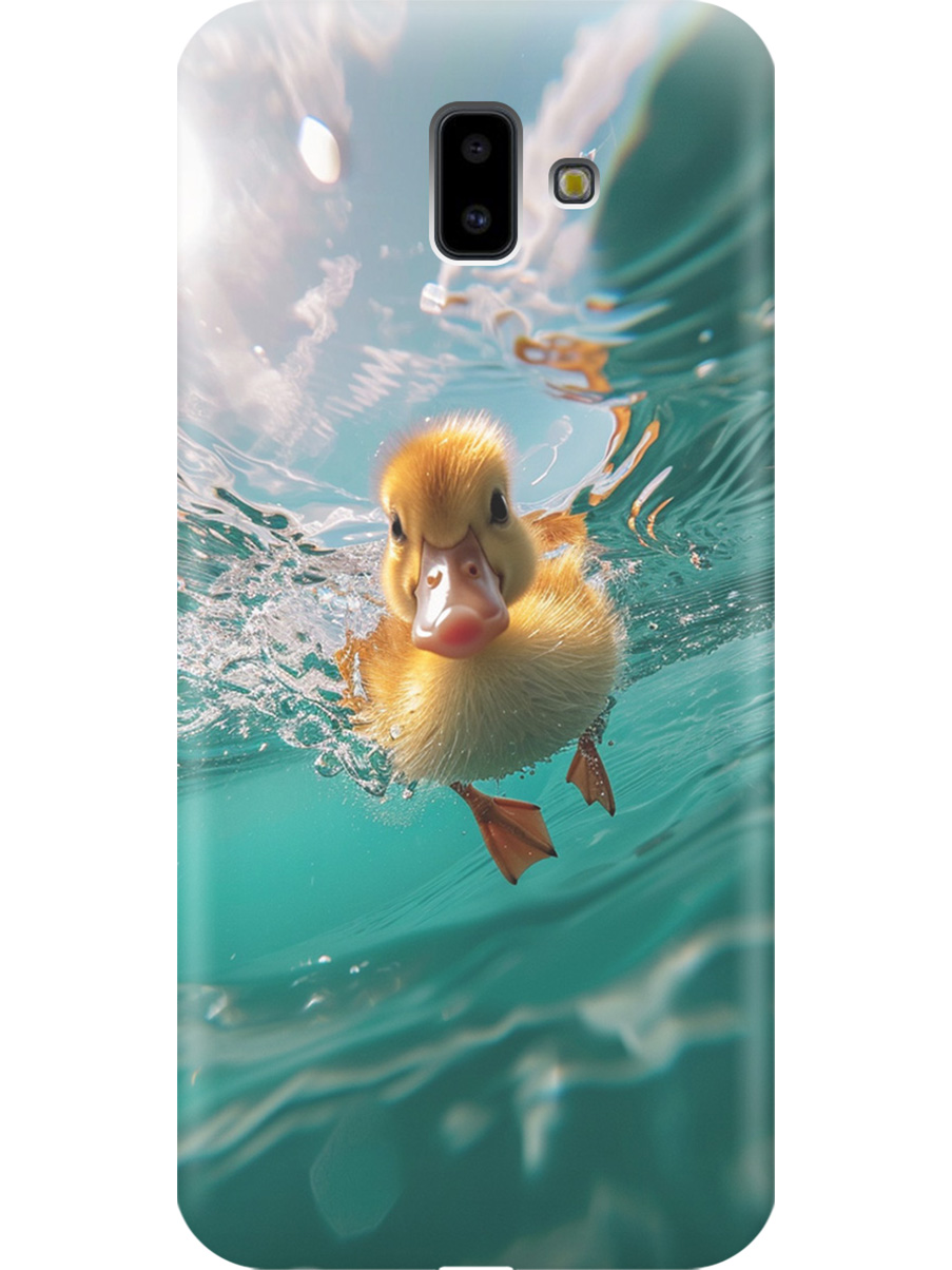 

Силиконовый чехол на Samsung Galaxy J6+ (2018) с принтом "Подводный утенок", Прозрачный;голубой;желтый, 719355812