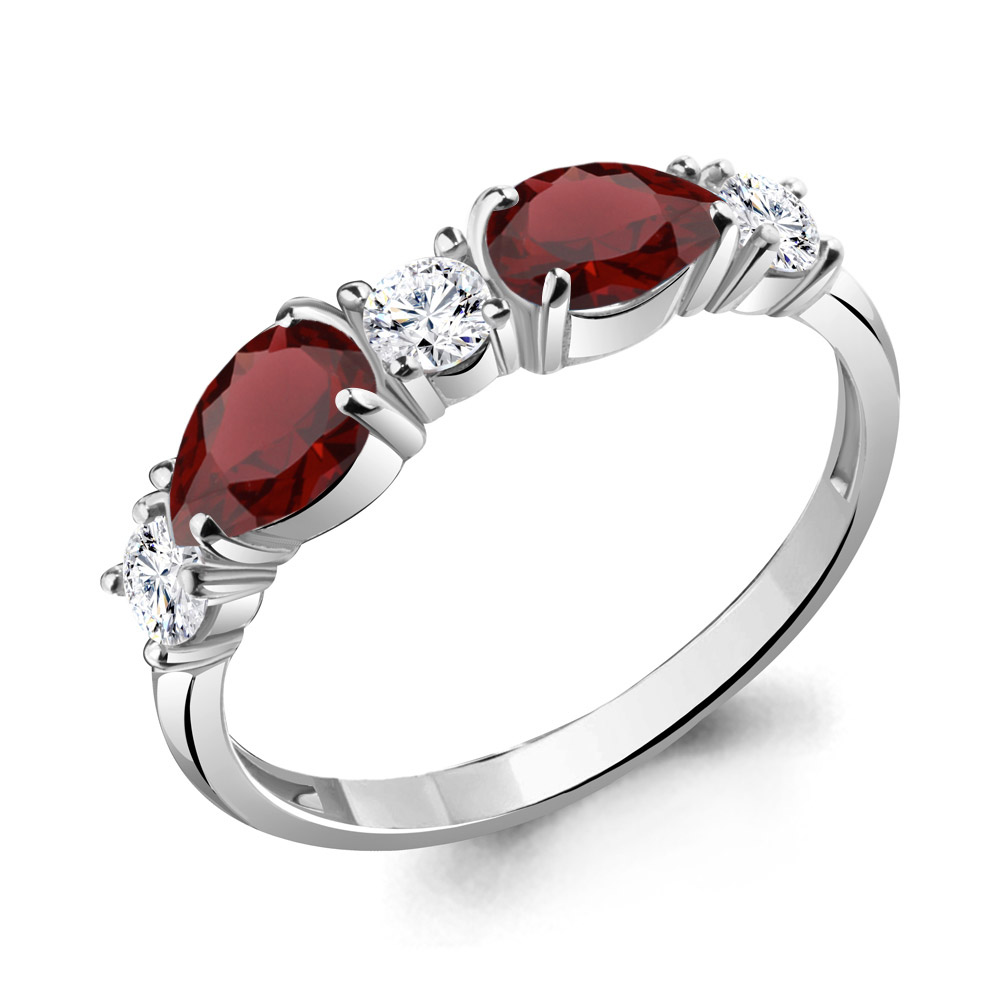 

Кольцо из серебра с гранатом Aquamarine Aquamarine 6956503А_925_р р. 19, 6956503А_925_р