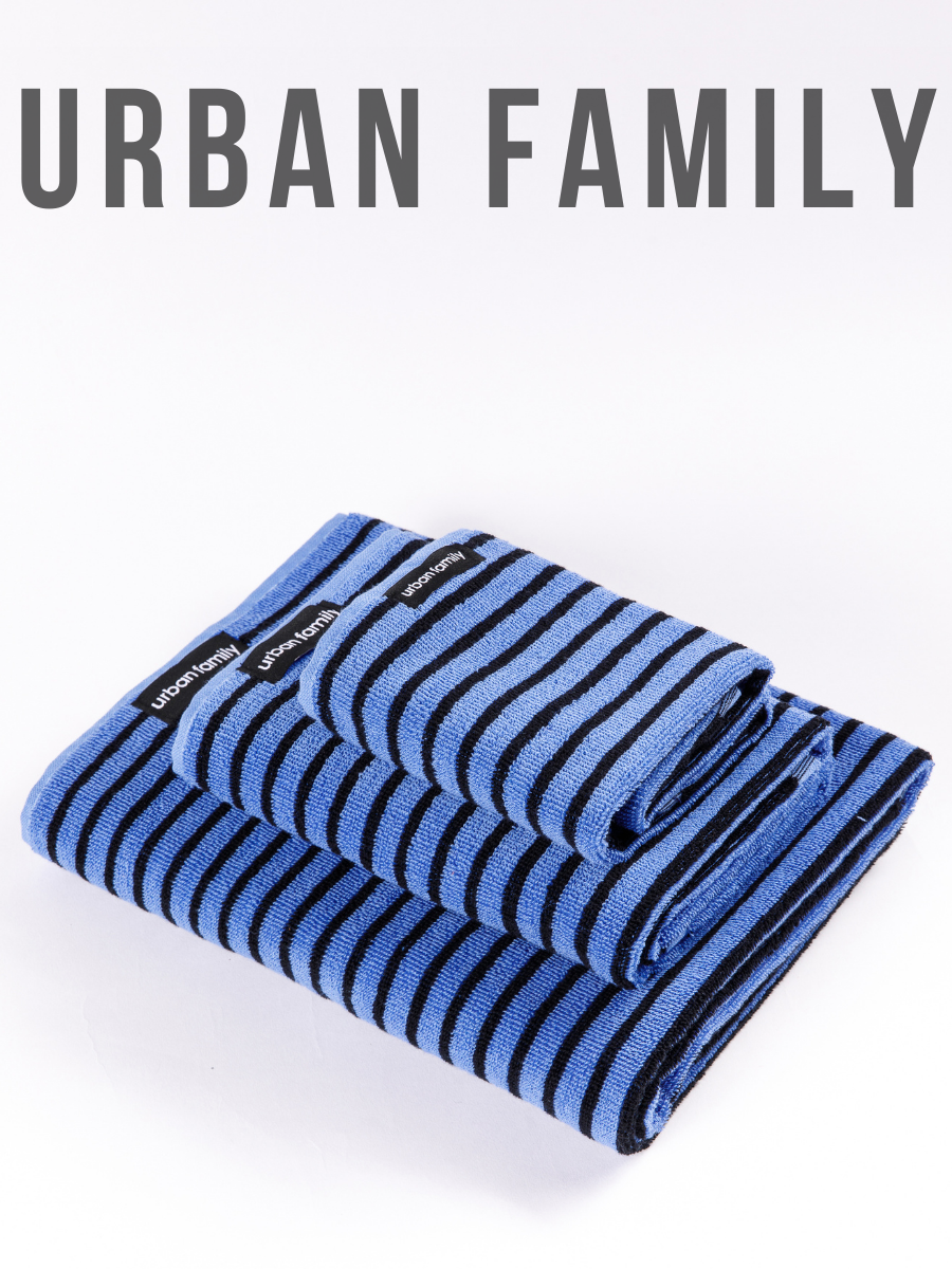

Набор полотенец махровых TM Urban Family синий, Синий полоса