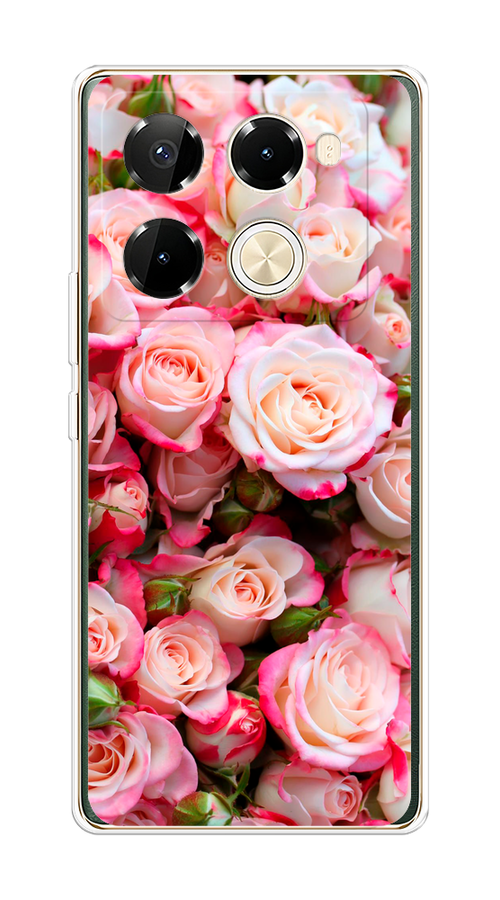 

Чехол на Infinix Note 40 Pro 5G/Note 40 Pro Plus "Много роз", Розовый, 3106050-1
