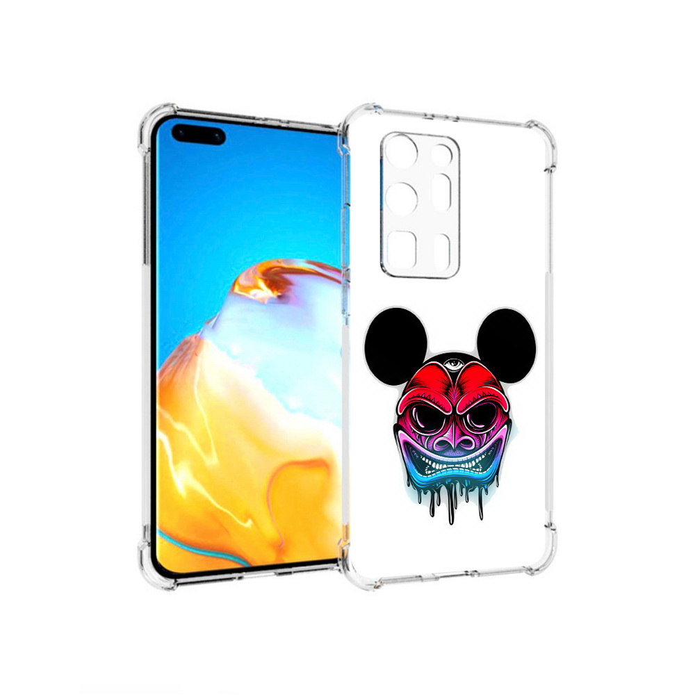 

Чехол MyPads Tocco для Huawei P40 Pro+ микки в маске, Прозрачный, Tocco