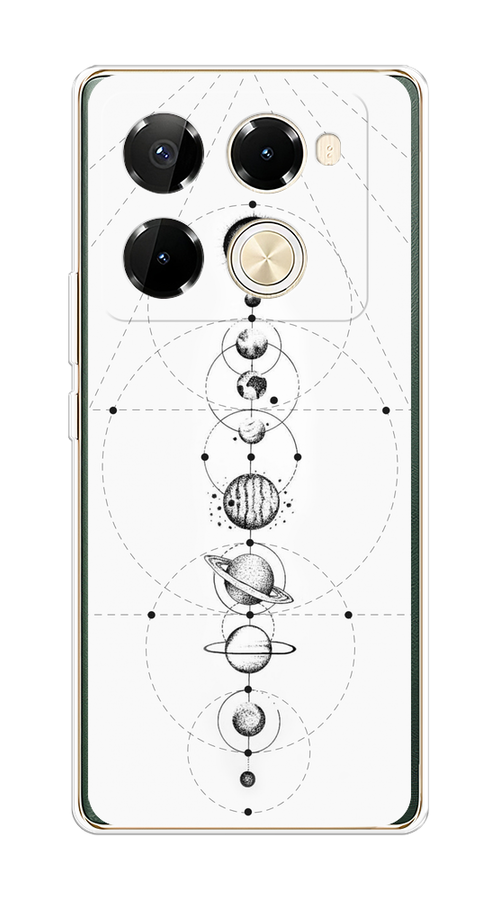 

Чехол на Infinix Note 40 Pro 5G/Note 40 Pro Plus "Парад планет", Серый, 3106050-1