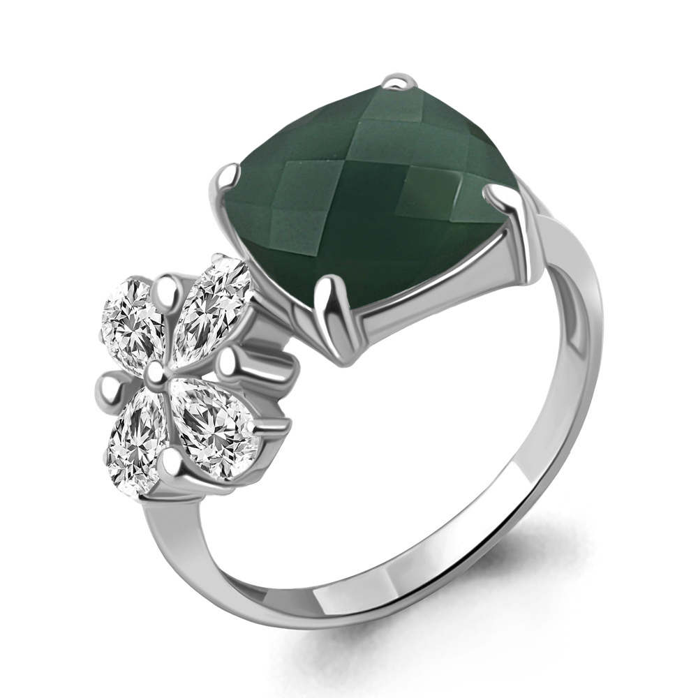 

Кольцо из серебра с агатом\фианитом Aquamarine Aquamarine 6955909_925_р р. 19,5, 6955909_925_р