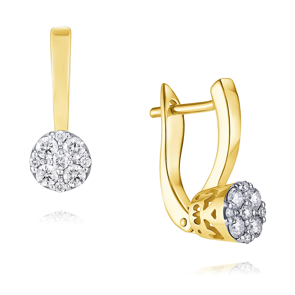 

Серьги из желтого золота с бриллиантом ADAMAS 24036892/01-А55Д-41, 24036892/01-А55Д-41