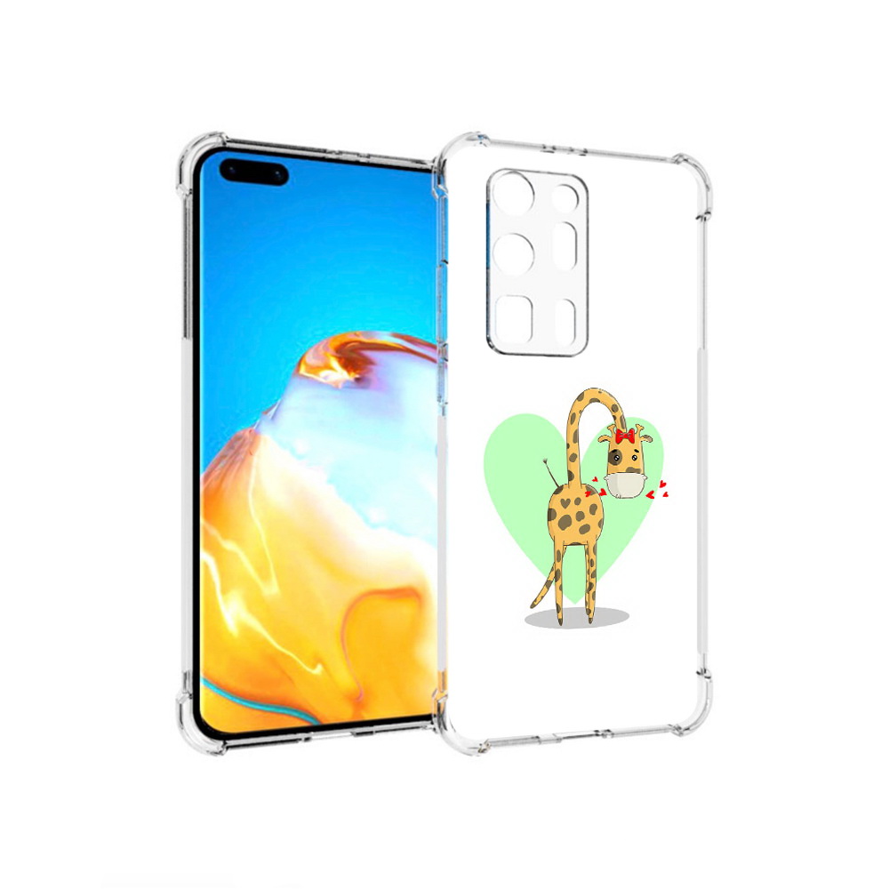 

Чехол MyPads Tocco для Huawei P40 Pro+ Влюбленный жираф 14 февраля, Прозрачный, Tocco