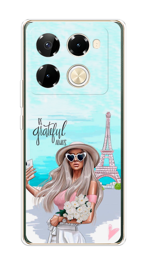 

Чехол на Infinix Note 40 Pro 5G/Note 40 Pro Plus "Селфи Париж", Голубой;бежевый, 3106050-1