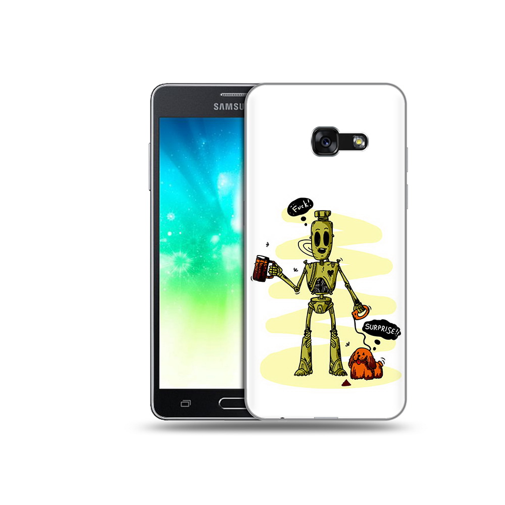 

Чехол MyPads Tocco для Samsung Galaxy A3 (2017) прикольный робот (PT51197.565.557), Прозрачный, Tocco