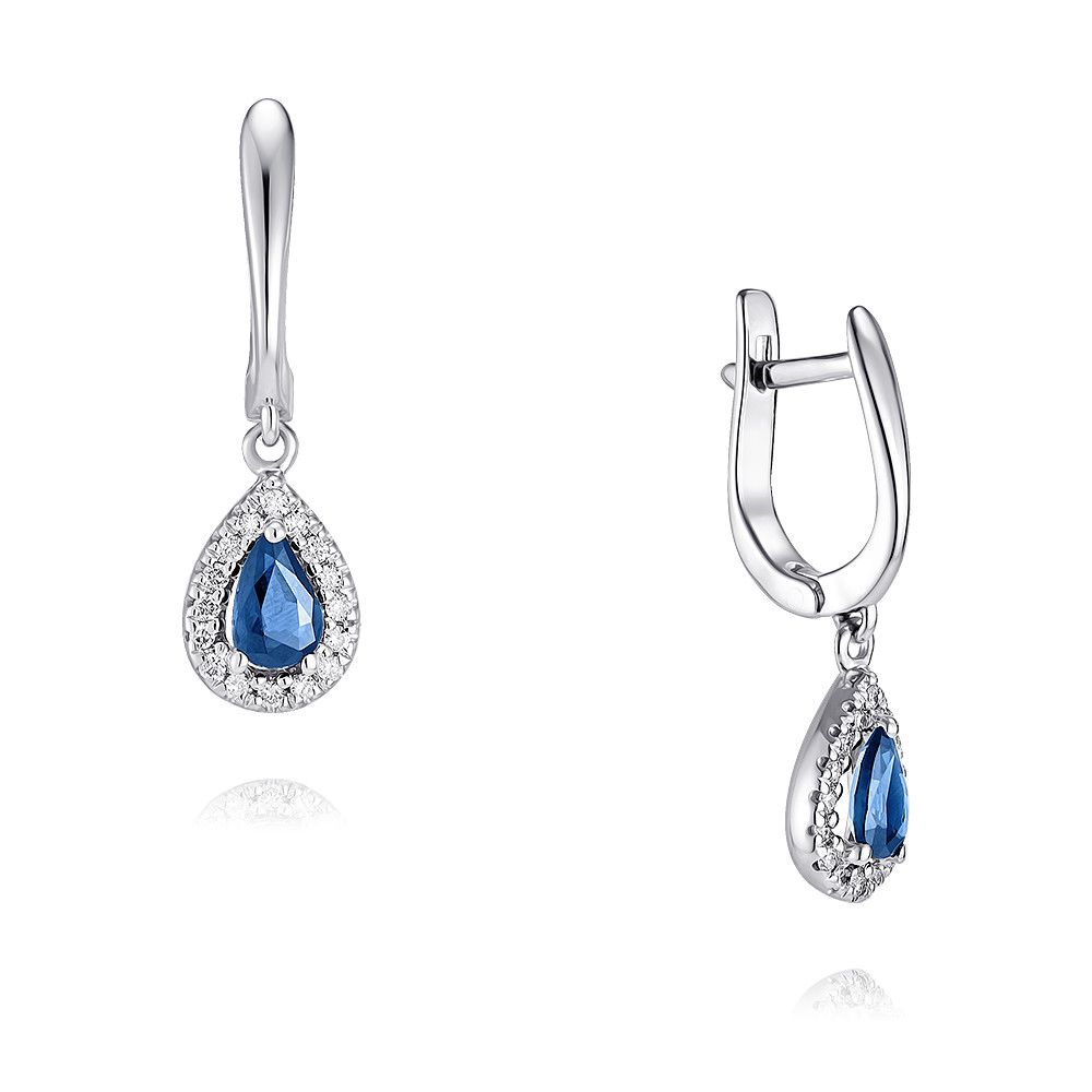 

Серьги из белого золота с бриллиантом/сапфиром ADAMAS 24037903/01-А51Д-432, 24037903/01-А51Д-432