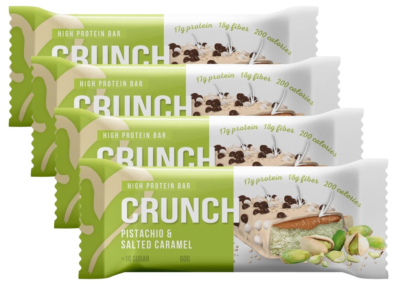 Батончик протеиновый BootyBar Crunch Bar, без сах., фисташка и сол. карамель, 4 шт х 60 г