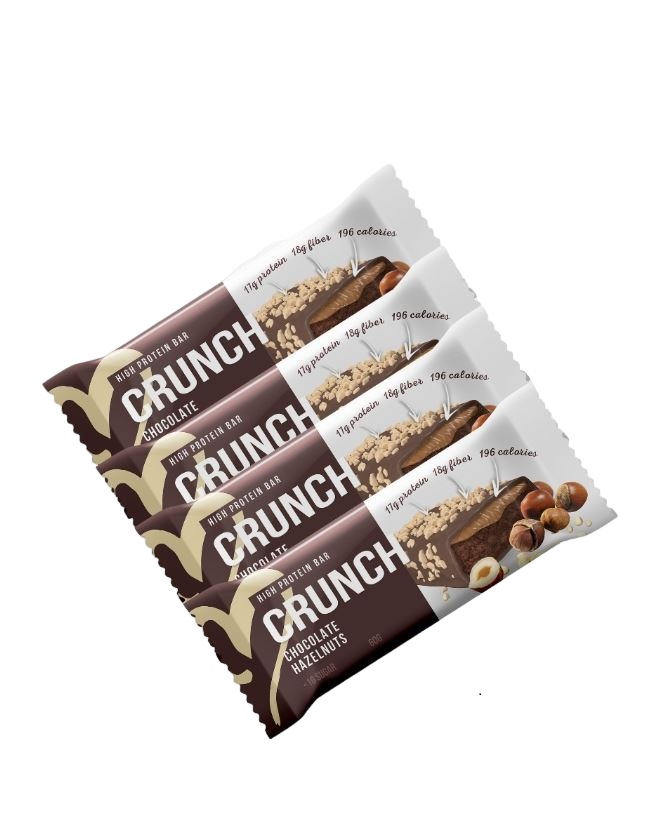 Батончик протеиновый BootyBar Crunch Bar, без сахара, фундук в шоколаде, 4 шт х 60 г