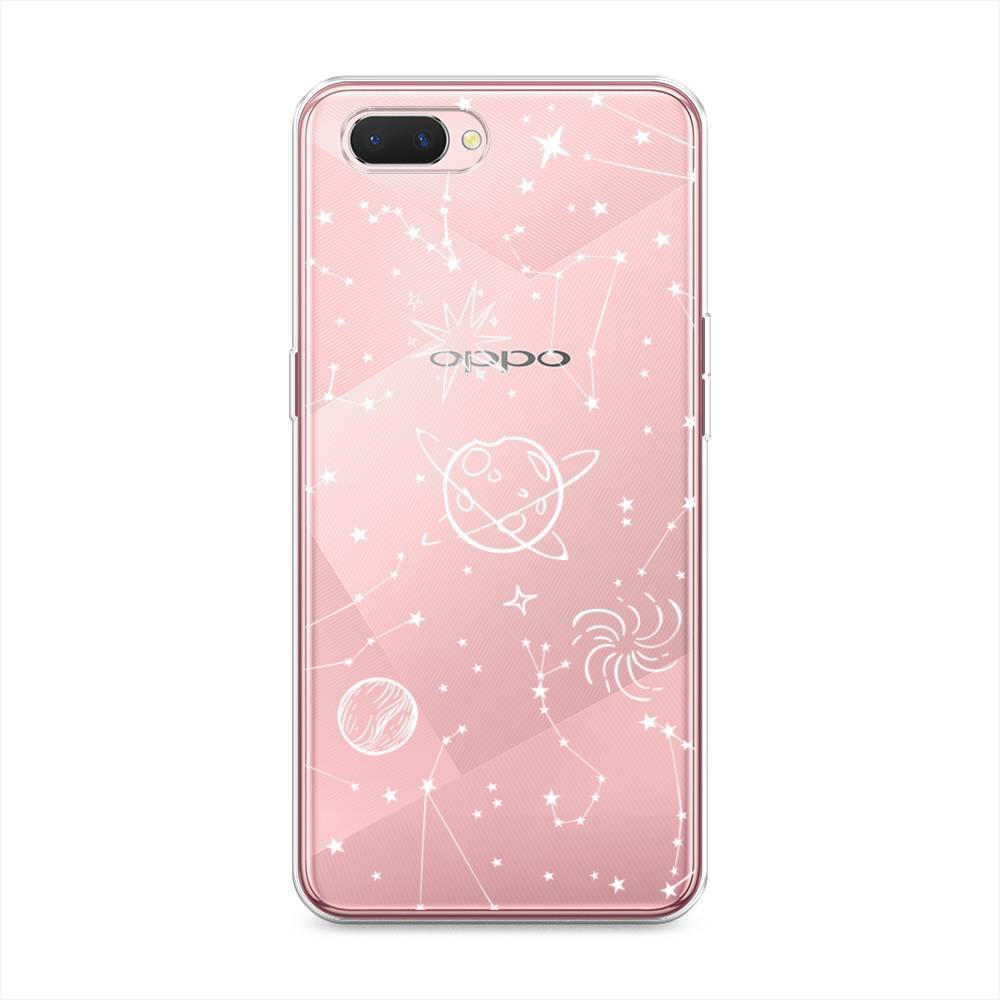 

Чехол на Oppo A3s "Планеты в космосе", Белый, 252050-2