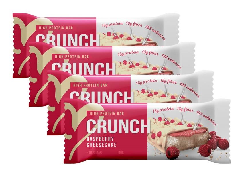 Батончик протеиновый BootyBar Crunch Bar, без сахара, малиновый чизкейк, 4 шт х 60 г