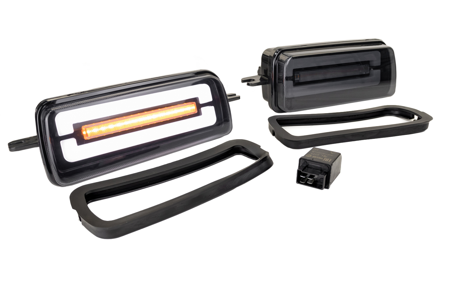 

Диодные подфарники DLAA с плавным загоранием ДХО и динам. поворотником Лада 4х4, Легенд