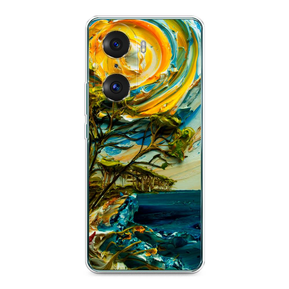 

Чехол на Honor 60 Pro "Солнце живопись", Желтый;синий, 6106750-4