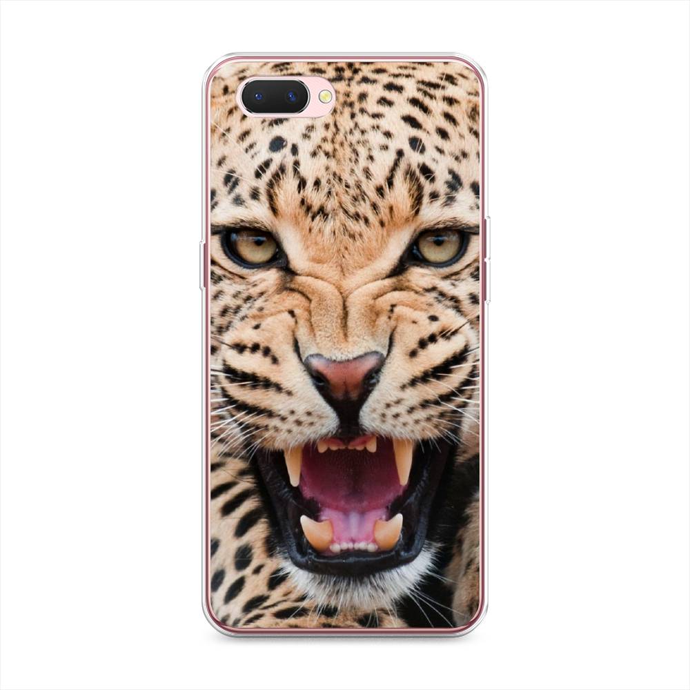 

Чехол на Oppo A3s "Леопард 3d", Бежевый;черный, 252050-6