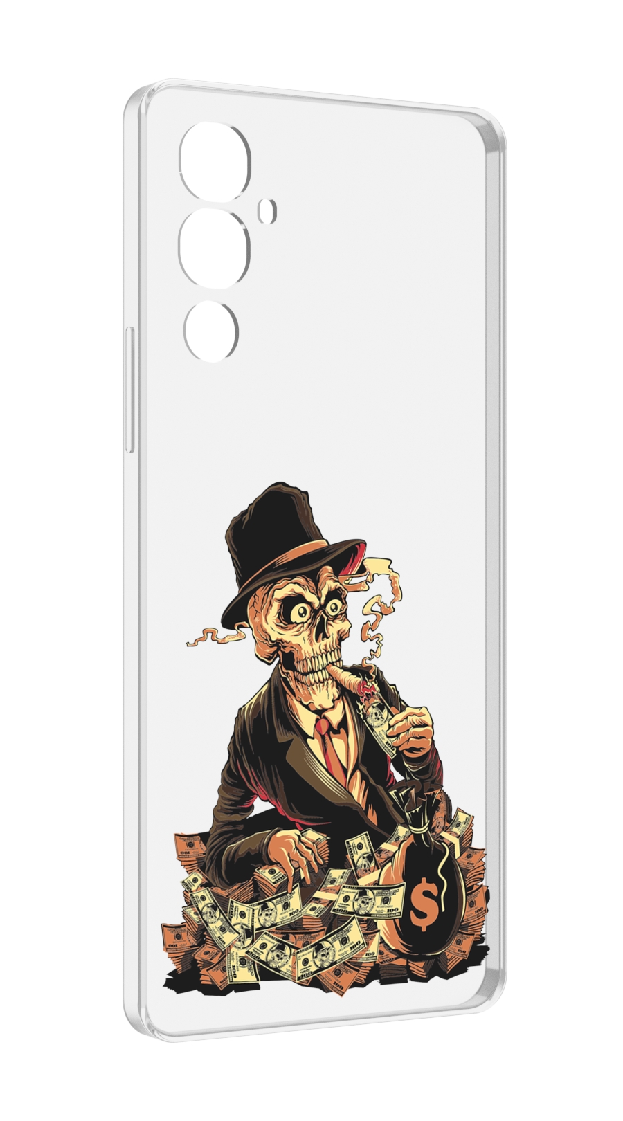 

Чехол MyPads нарисованный череп с сигаретой для Tecno Pova 4, Прозрачный, Tocco