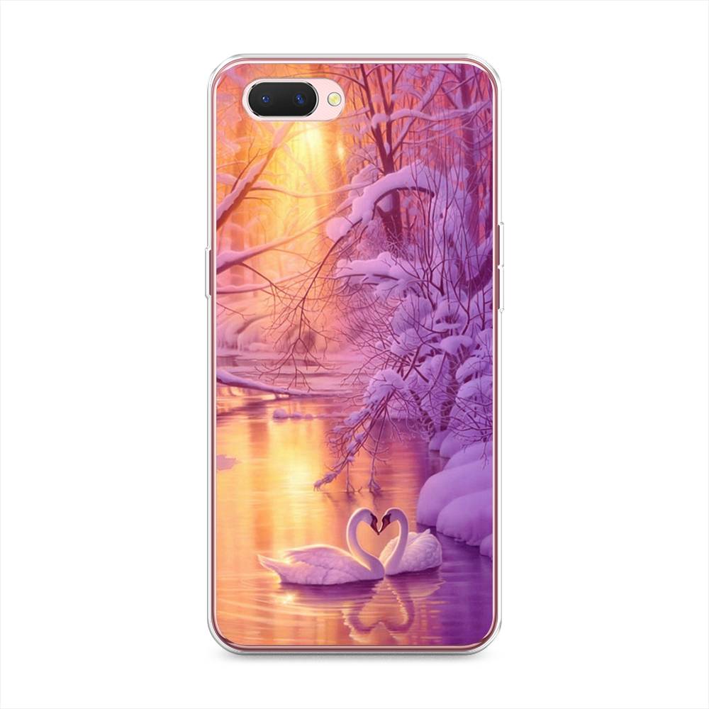 

Чехол на Oppo A3s "Зима 1", Фиолетовый;желтый, 252050-2