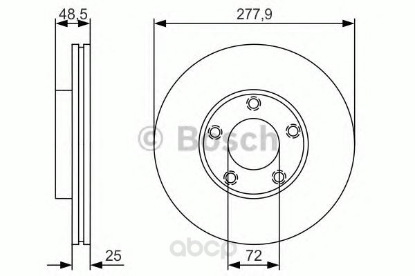 

Тормозной диск Bosch передний для Mazda 3 1.4-1.6 03, 5 15" 1.8-2.0, 2.0d 03 0986479R83