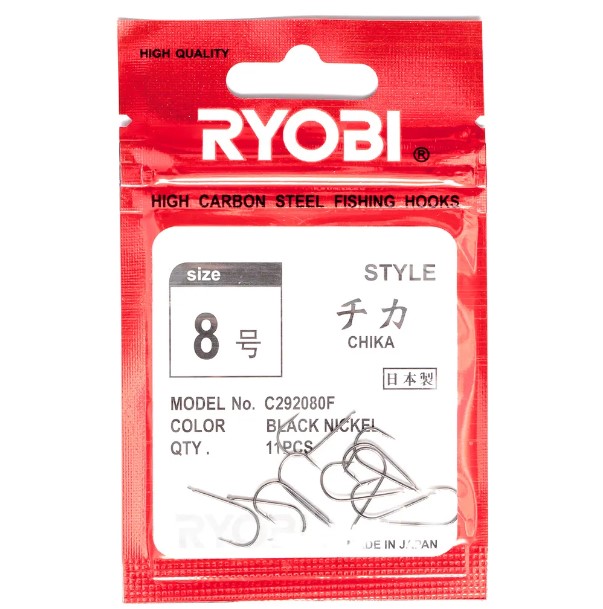 фото Крючки рыболовные ryobi chika flatted №8, 11 шт.