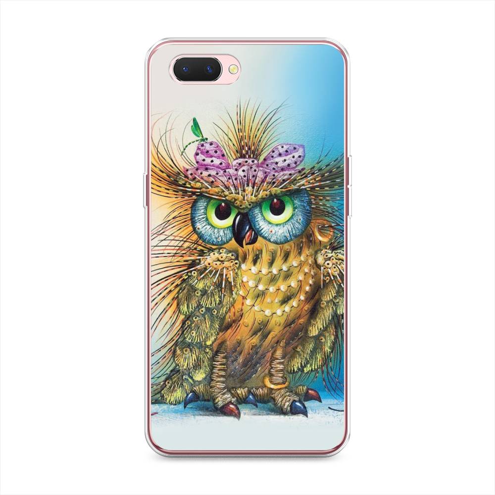 

Чехол на Oppo A3s "Модная сова", Коричневый;голубой, 252050-1