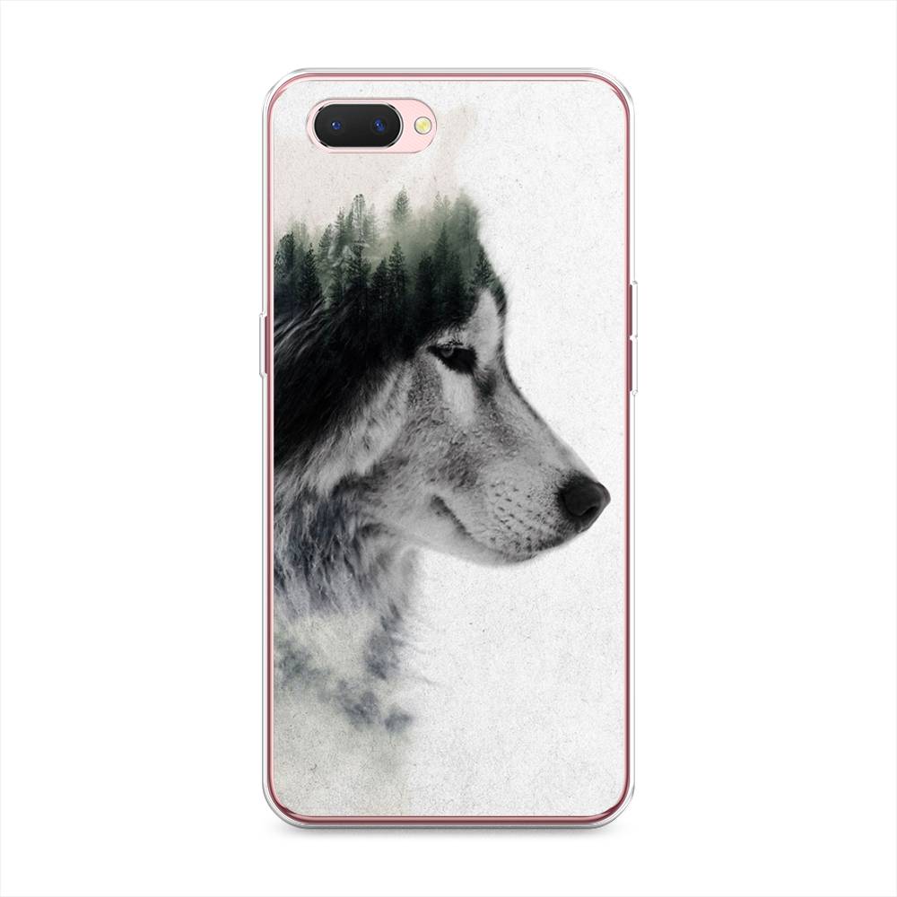 

Чехол на Oppo A3s "Волк лес", Серый;белый, 252050-1