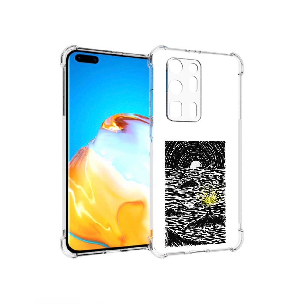 

Чехол MyPads Tocco для Huawei P40 Pro+ маяк в черно белом море, Прозрачный, Tocco