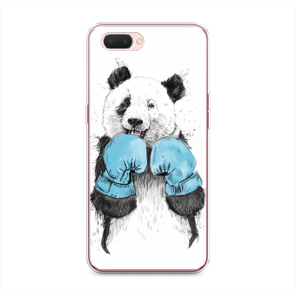 

Чехол на Oppo A3s "Панда боксер", Голубой;белый;серый, 252050-1