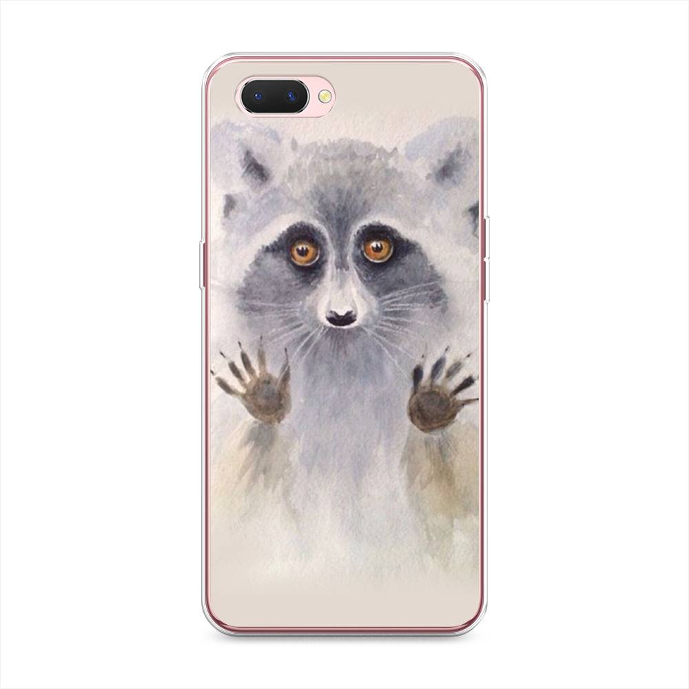 

Чехол на Oppo A3s "Енот за стеклом", Бежевый;серый, 252050-4
