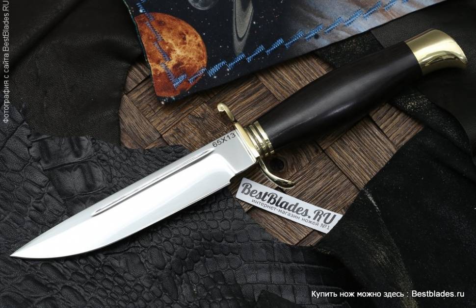 

Нож Антарес НКВД (65Х13, латунь, граб), НКВД