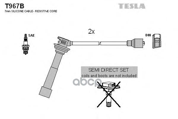 Комплект Проводов Зажигания TESLA T967B 100038581332