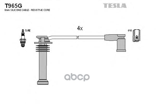 

Комплект Проводов Зажигания TESLA T965G