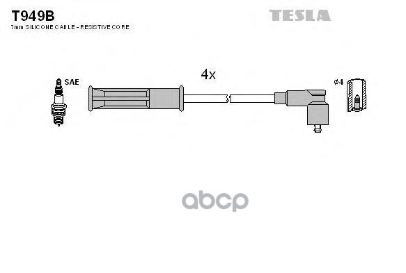 

Комплект Проводов Зажигания TESLA T949B