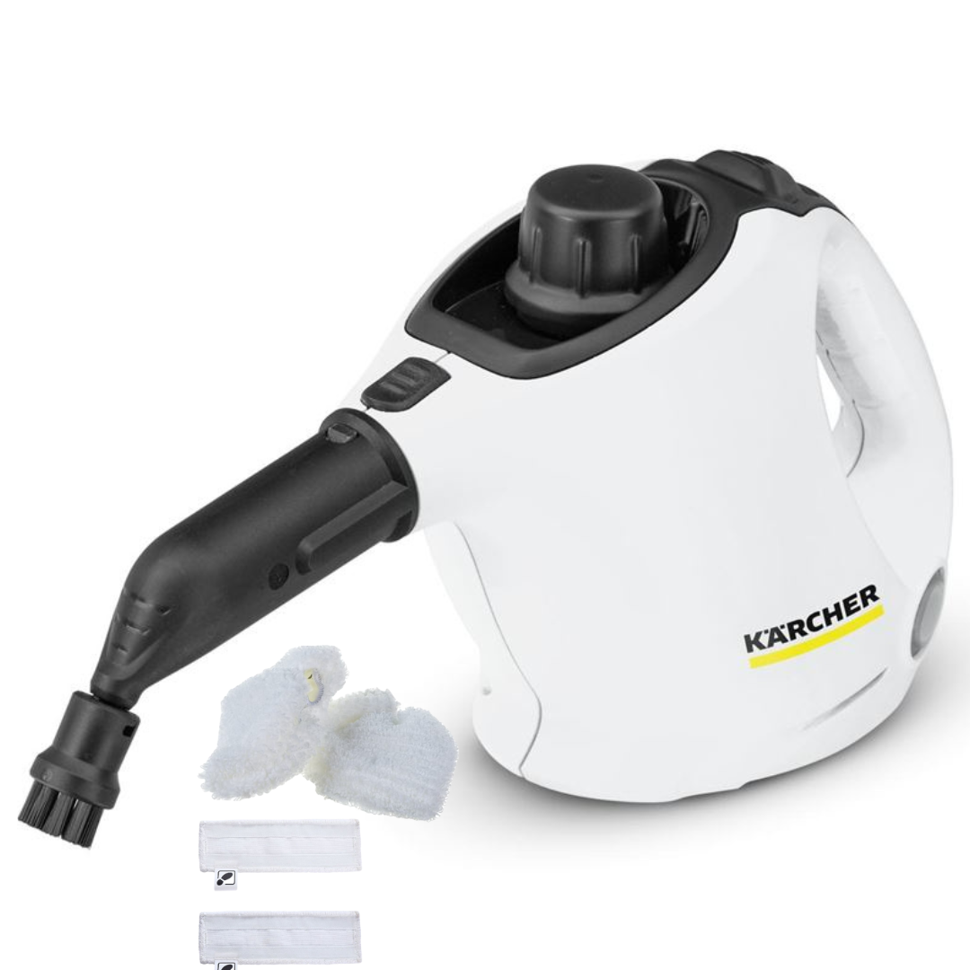 

Пароочиститель Karcher SC 1 EasyFix белый, SC 1 EasyFix+4 насадки Wipe IVAHAVI