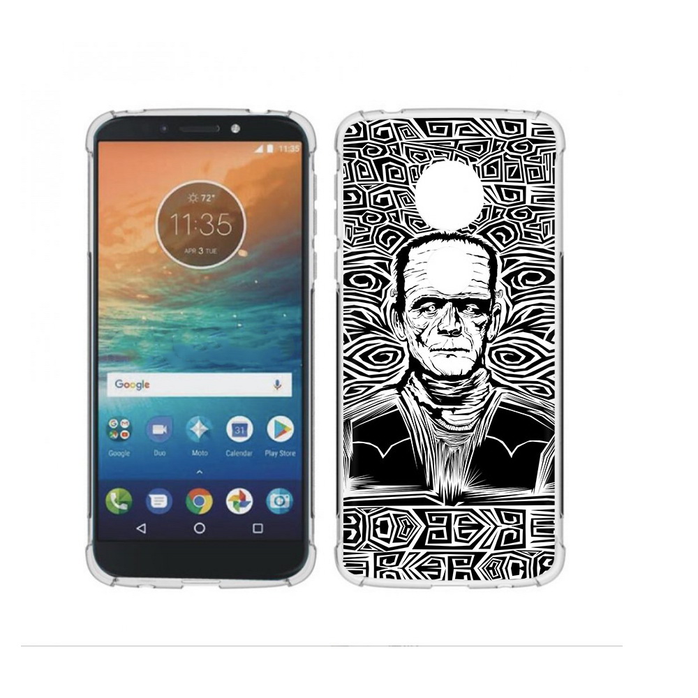 

Чехол MyPads Tocco для Motorola Moto G4 Play франкенштейн черно белый (PT115793.374.661), Прозрачный, Tocco