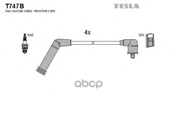 

Комплект Проводов Зажигания TESLA T747B