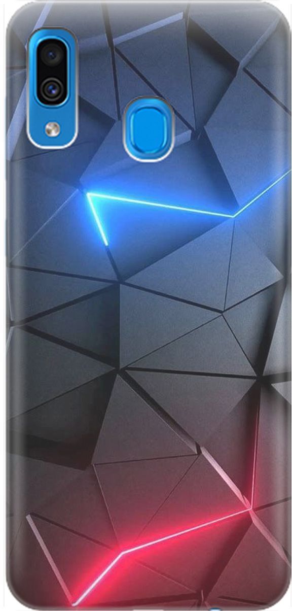 

Чехол на Samsung Galaxy A20/A30 с принтом "Графитовые грани", Серый;синий, 1531