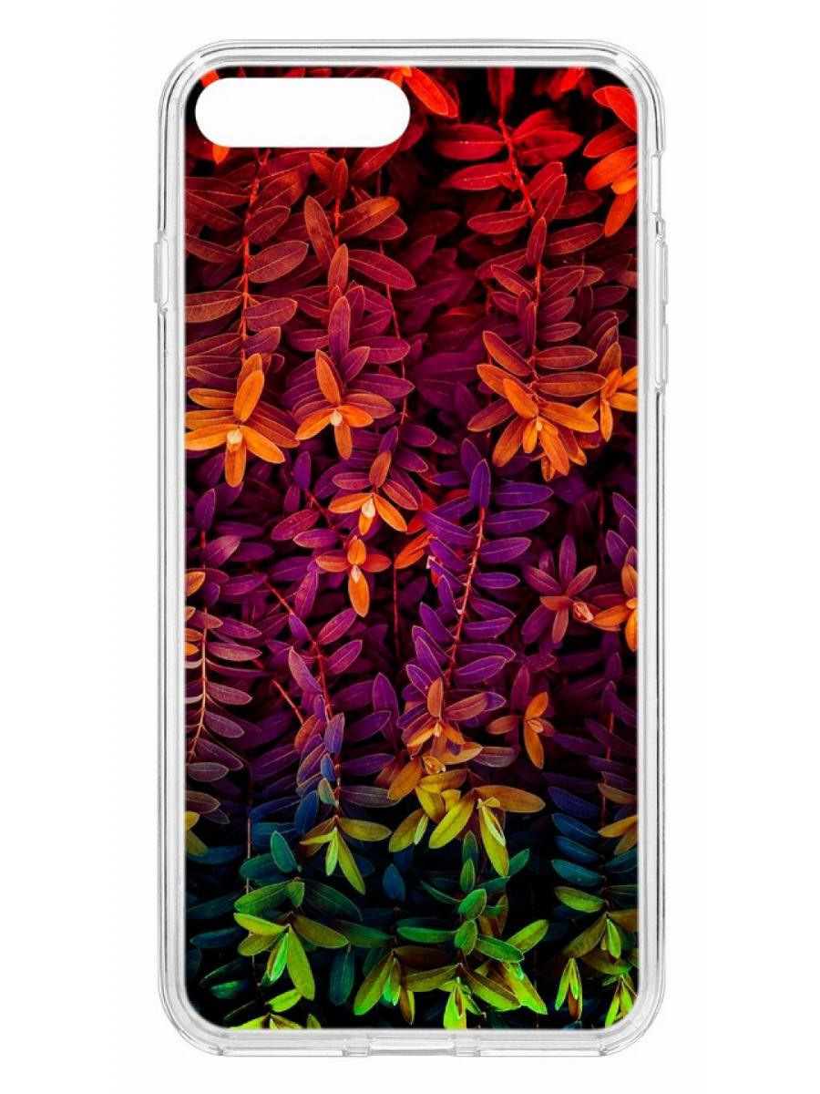 

Чехол для Apple iPhone 7 Plus / 8 Plus КRUЧЕ Print Neon leaves, Прозрачный;разноцветный